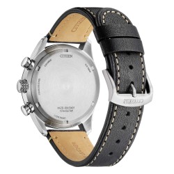 CITIZEN CRONOGRAFO  ECO DRIVE ACCIAIO CITURINO PELLE