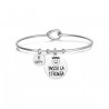 BRACCIALE ACCIAIO CON CIONDOLO TONDO RIGIDO