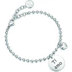 BRACCIALE ACCIAIO CON CIONDOLO TONDO